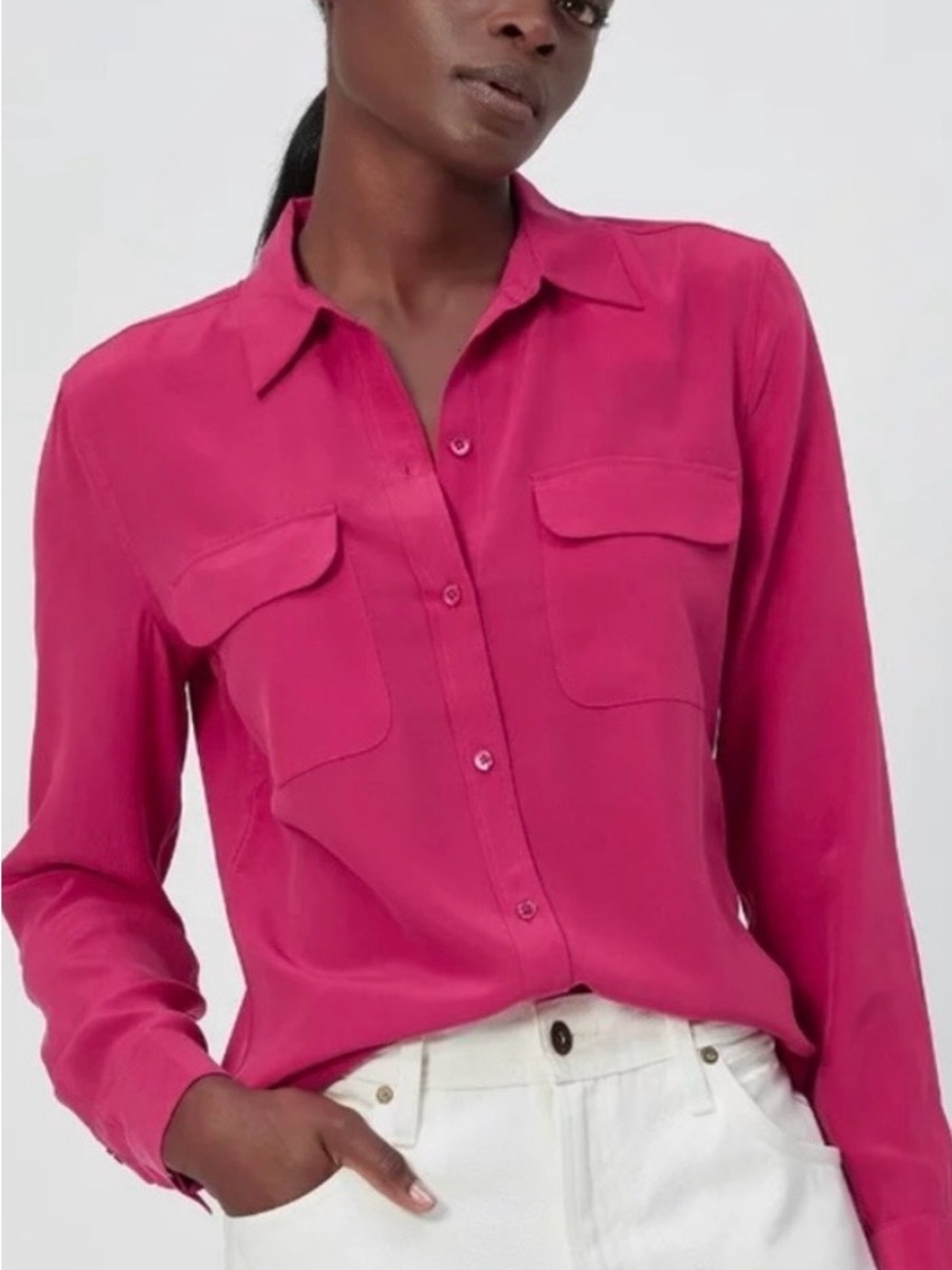Equipment Women's Button-Down Shirt - Fuchsia